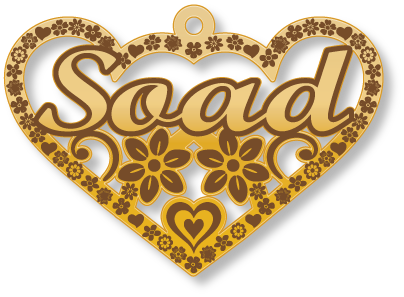 Soad · Arabic Calligraphy Laser Jewelry CAD · Closed Vector Path for Fiber Laser · Gold Name