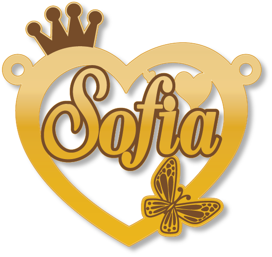 Sofia صوفيا · تصميم خط عربي ومجوهرات ليزر · مسار مغلق للفايبر ليزر · Gold Name - اسمك ذهب