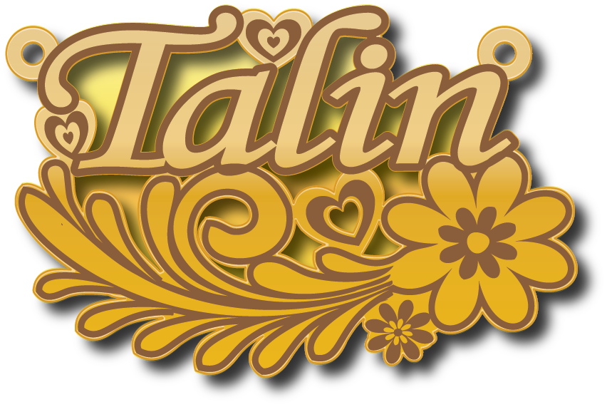 Talin · Arabic Calligraphy Laser Jewelry CAD · Closed Vector Path for Fiber Laser · Gold Name