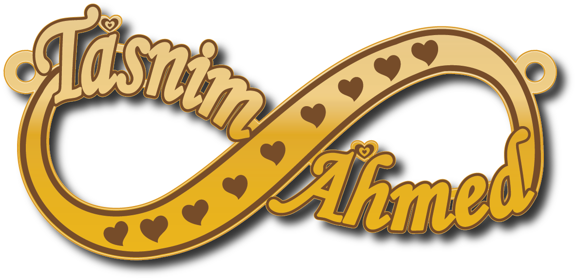 Tasnim Ahmed · تصميم خط عربي ومجوهرات ليزر · مسار مغلق للفايبر ليزر · Gold Name - اسمك ذهب