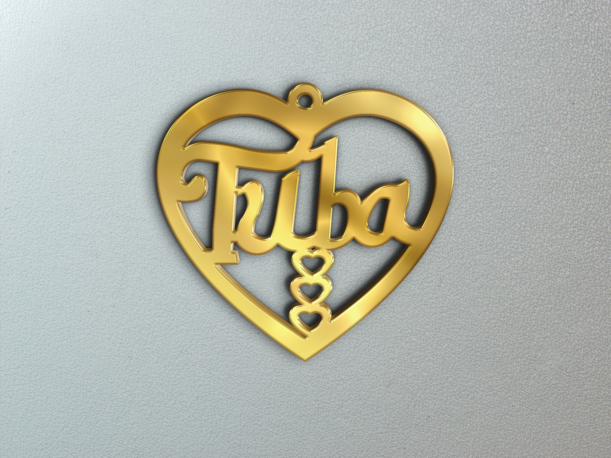 Tuba · تصميم خط عربي ومجوهرات ليزر · مسار مغلق للفايبر ليزر · Gold Name - اسمك ذهب