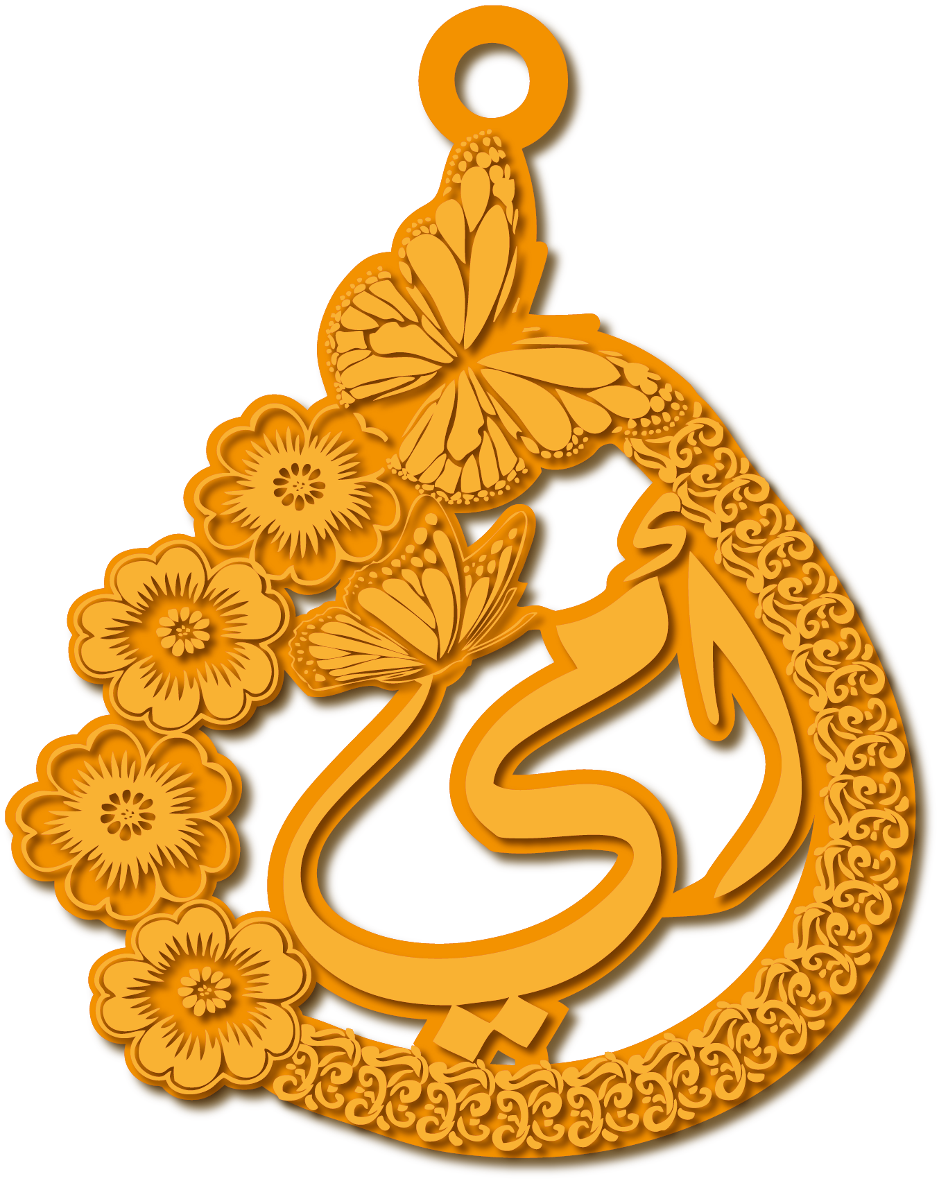 قلادة أمي · تصميم خط عربي ومجوهرات ليزر · مسار مغلق للفايبر ليزر · Gold Name - اسمك ذهب