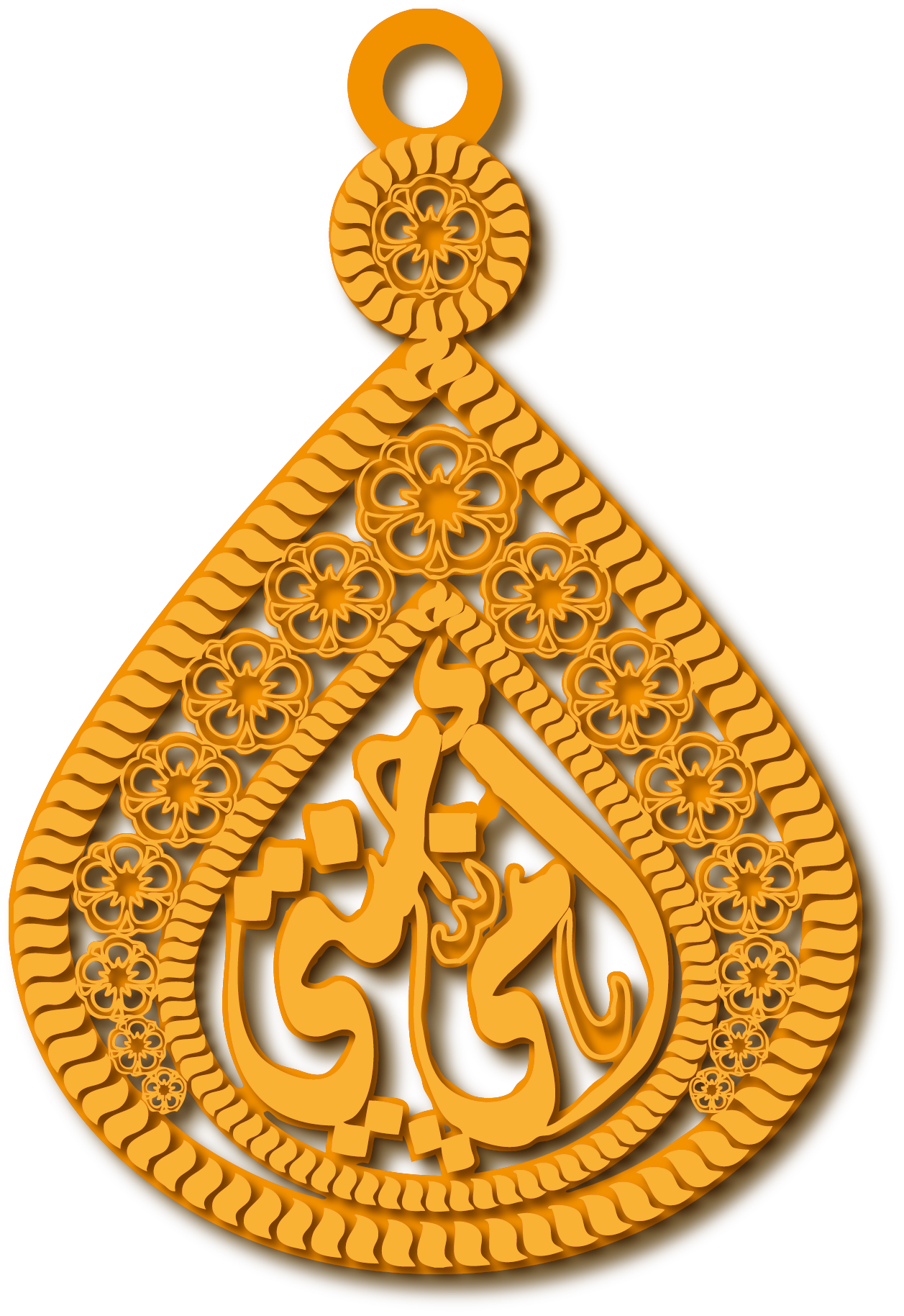 أمي جنتي في قطره مزخرفه · تصميم خط عربي ومجوهرات ليزر · مسار مغلق للفايبر ليزر · Gold Name - اسمك ذهب