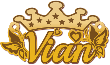 Vian · Arabic Calligraphy Laser Jewelry CAD · Closed Vector Path for Fiber Laser · Gold Name