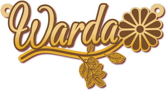 ورده Warda · Arabic Calligraphy Laser Jewelry CAD · Closed Vector Path for Fiber Laser · Gold Name