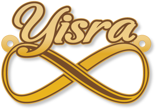 yisra · تصميم خط عربي ومجوهرات ليزر · مسار مغلق للفايبر ليزر · Gold Name - اسمك ذهب