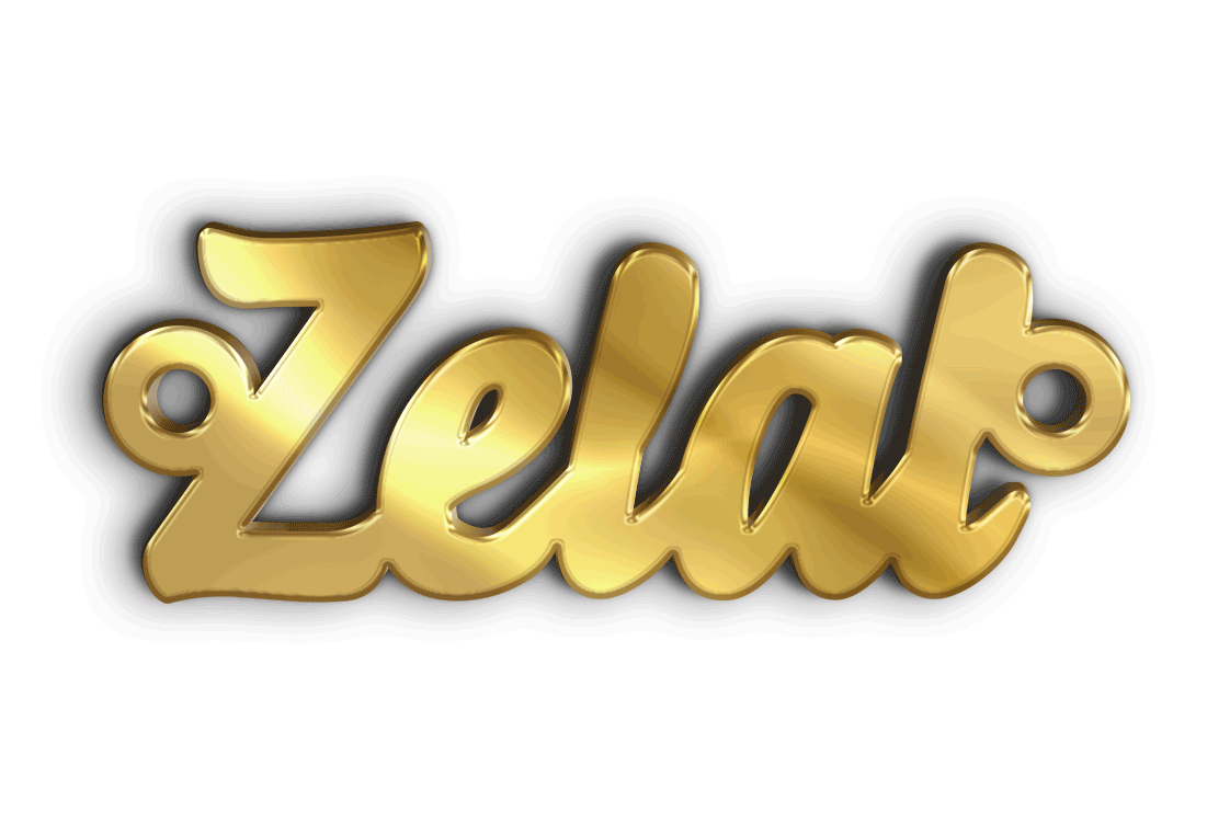 Zelal · Arabic Calligraphy Laser Jewelry CAD · Closed Vector Path for Fiber Laser · Gold Name