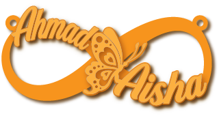 Ahmad Aisha · تصميم خط عربي ومجوهرات ليزر · مسار مغلق للفايبر ليزر · Gold Name - اسمك ذهب