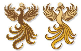 قلادة طائر العنقاء الاسطوري · تصميم خط عربي ومجوهرات ليزر · مسار مغلق للفايبر ليزر · Gold Name - اسمك ذهب