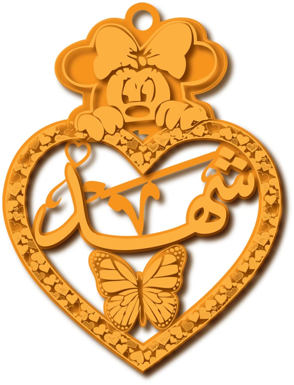 شهد · تصميم خط عربي ومجوهرات ليزر · مسار مغلق للفايبر ليزر · Gold Name - اسمك ذهب