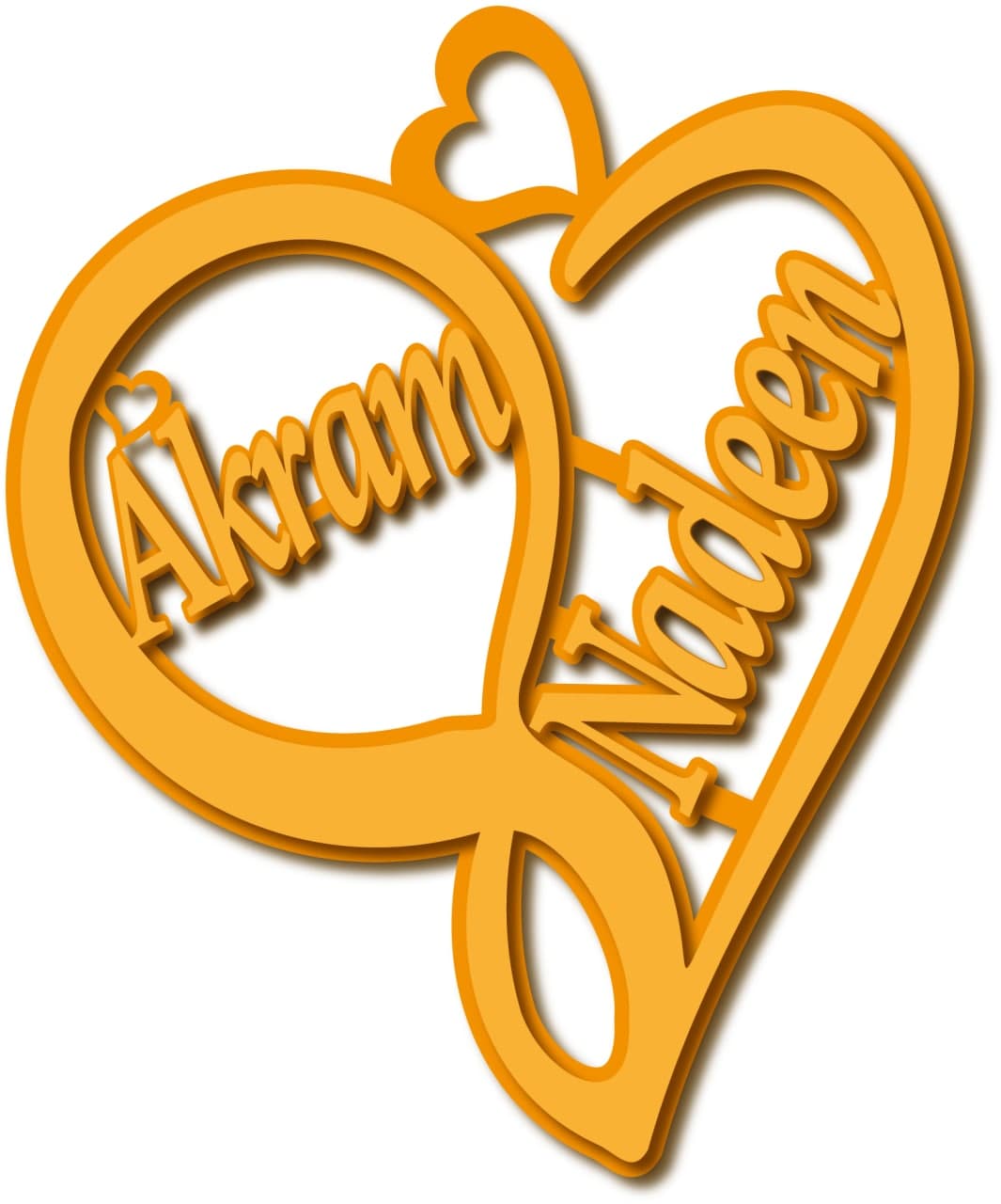 Akram Nadeen · تصميم خط عربي ومجوهرات ليزر · مسار مغلق للفايبر ليزر · Gold Name - اسمك ذهب
