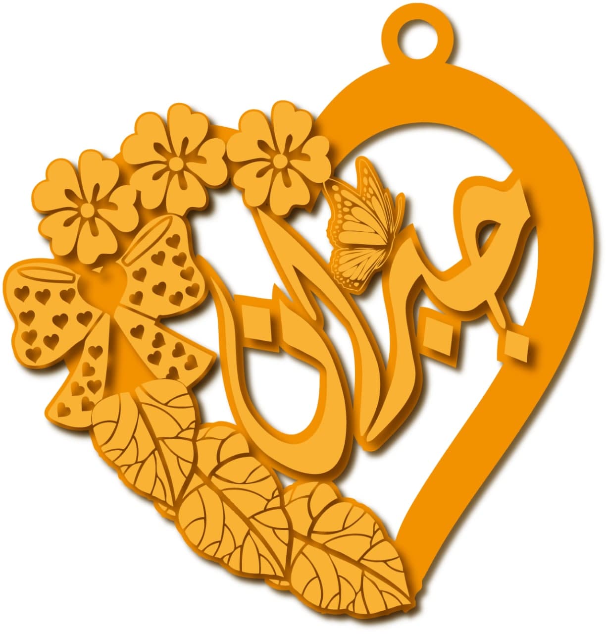 جبران · تصميم خط عربي ومجوهرات ليزر · مسار مغلق للفايبر ليزر · Gold Name - اسمك ذهب
