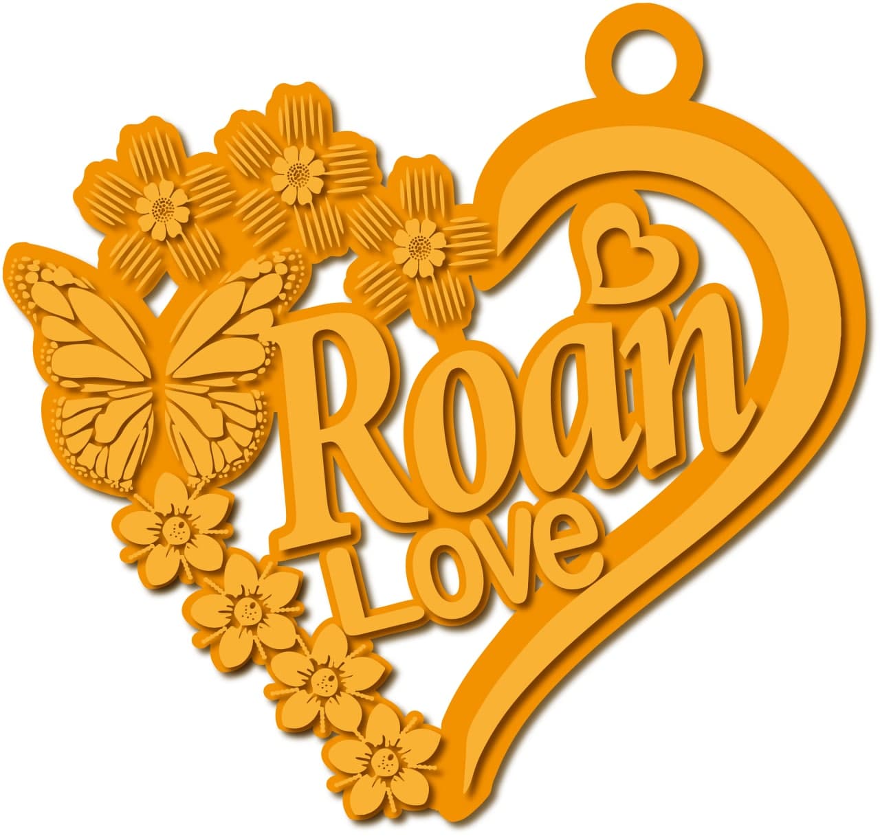 Roan Love · Arabic Calligraphy Laser Jewelry CAD · Closed Vector Path for Fiber Laser · Gold Name