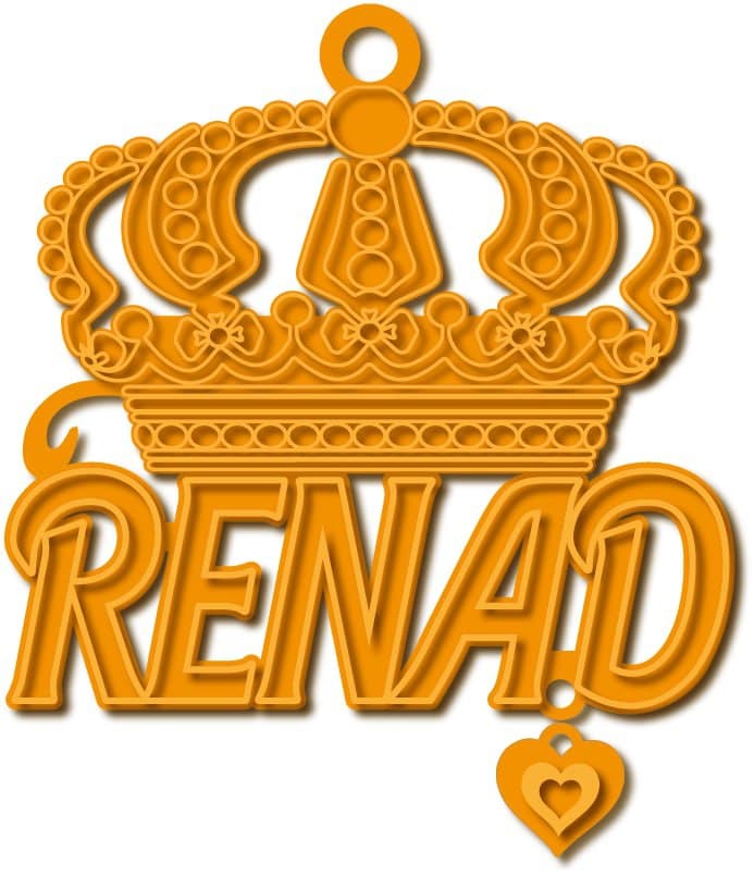 Renad · تصميم خط عربي ومجوهرات ليزر · مسار مغلق للفايبر ليزر · Gold Name - اسمك ذهب