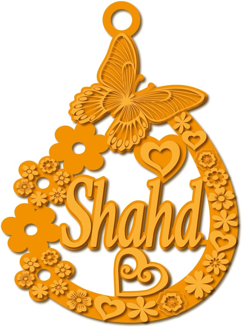 بشكل دمعهShahd · Arabic Calligraphy Laser Jewelry CAD · Closed Vector Path for Fiber Laser · Gold Name