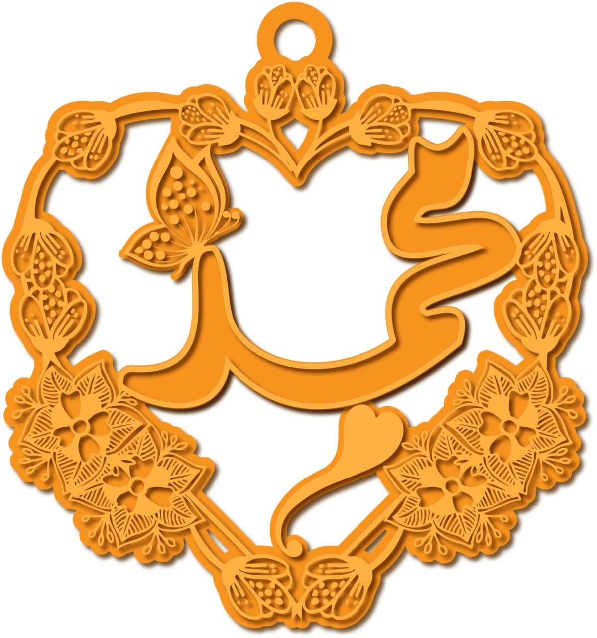 محمد بشكل مزخرف · تصميم خط عربي ومجوهرات ليزر · مسار مغلق للفايبر ليزر · Gold Name - اسمك ذهب