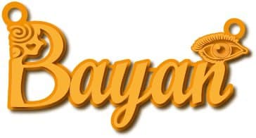 Bayan مع عين · تصميم خط عربي ومجوهرات ليزر · مسار مغلق للفايبر ليزر · Gold Name - اسمك ذهب